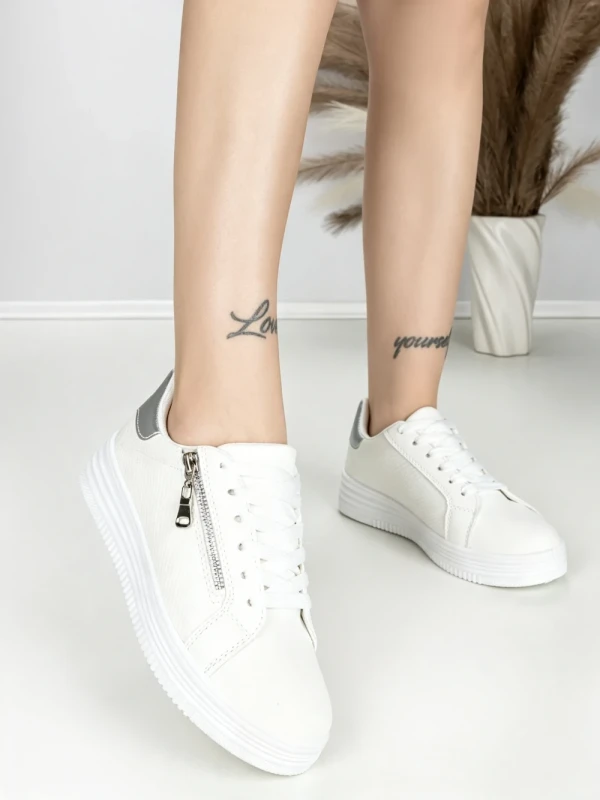 Sneakers Dama BK-56-6 WHITE-SILVER | ABLOOM