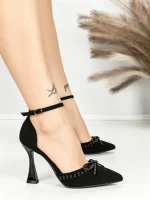 Sandale Dama cu Toc Subtire 6DC8 BLACK | MEI