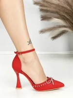 Sandale Dama cu Toc Subtire 6DC8 RED | MEI