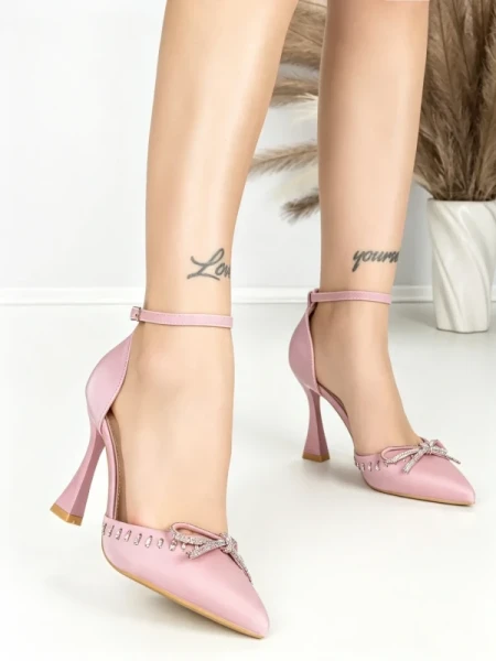Sandale Dama cu Toc Subtire 6DC8 PINK | MEI