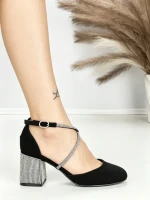 Sandale Dama cu Toc Gros 6XKK19 BLACK | MEI
