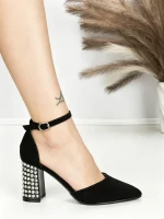 Sandale Dama cu Toc Gros 6YXD12 BLACK | MEI
