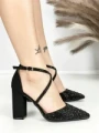 Sandale Dama cu Toc Gros 6YXD11 BLACK | MEI
