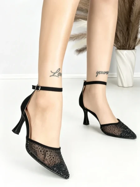 Sandale Dama cu Toc Gros 6YXD10 BLACK | MEI