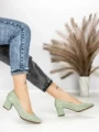 Pantofi cu Toc Gros JM881 GREEN | ANNALISE