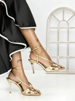 Sandale Dama cu Toc Subtire SY-30 GOLD | ABLOOM