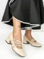 Pantofi cu Toc mic 77-557 BEIGE | CM
