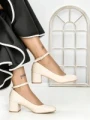 Pantofi cu Toc mic 77-559 BEIGE | CM