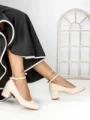 Pantofi cu Toc mic 77-559 BEIGE | CM