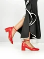 Pantofi cu Toc mic 77-559 RED | CM