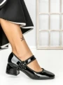 Pantofi cu Toc mic 77-555 BLACK | CM