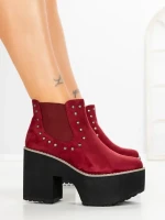 Botine cu Toc Gros 8607B BURDEOS | STEPS HIGHER