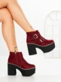 Botine cu Toc Gros 8603B BURDEOS | STEPS HIGHER