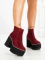 Botine cu Toc Gros 8605B BURDEOS | STEPS HIGHER