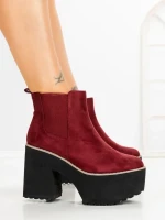 Botine cu Toc Gros 8605B BURDEOS | STEPS HIGHER