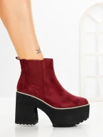Botine cu Toc Gros 8605B BURDEOS | STEPS HIGHER