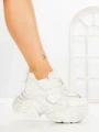 Pantofi Sport Dama cu Platforma 6668-3 WHITE | MEI