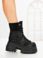 Ghete Dama cu Platforma 8505-3 BLACK | MEI