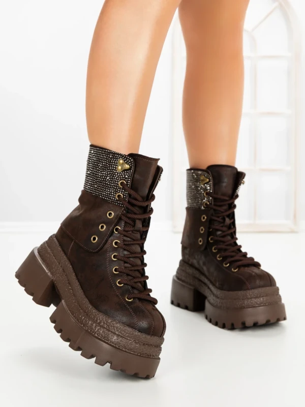 Ghete Dama cu Platforma 8505-3 BROWN | MEI
