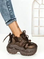 Pantofi Sport Dama cu Platforma 7917-278 BROWN | MEI