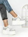 Pantofi Sport Dama cu Platforma 6208-7 SILVER | MEI