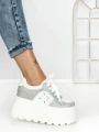 Pantofi Sport Dama cu Platforma 6208-7 SILVER | MEI