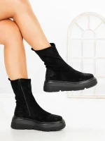Ghete Dama cu Platforma 5AH66 ALL BLACK | MEI
