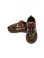 Pantofi Sport Dama din piele naturala A006-1 BROWN-GREEN | ADVANCER