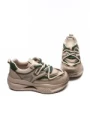 Pantofi Sport Dama din piele naturala 8003 APRICOT-GREEN | FRANCO GERARDO