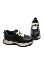 Pantofi Sport Dama din piele naturala 3708-1 BLACK | ADVANCER