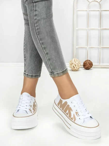Tenisi Dama 810-4C WHITE-BEIGE | RED JIN
