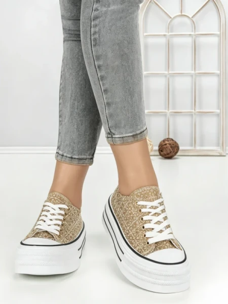 Tenisi Dama 804-4B BEIGE | RED JIN
