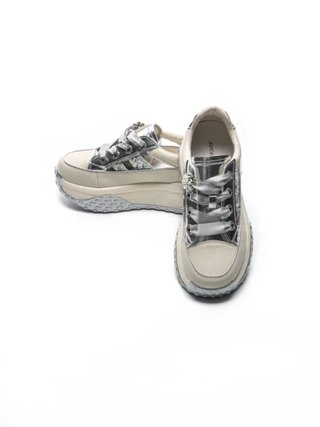 Pantofi Casual Dama din piele naturala KM9813 SILVER | ADVANCER