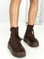 Ghete Dama cu Platforma 68WL37 DARK BROWN | MEI