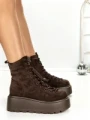 Ghete Dama cu Platforma 68WL37 DARK BROWN | MEI