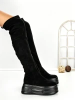 Cizme Dama cu Platforma 68WL27 BLACK | MEI